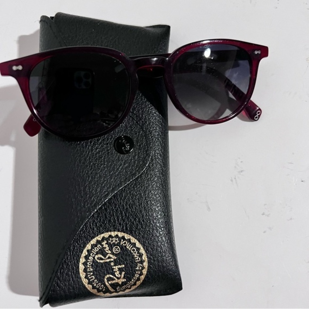 Ollie Quinn Handcrafted Miller Red Sunglasses Ray Ban Case Unisex